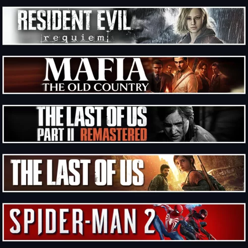  Evil 9 +Mafia +TLOU2 +TLOU1 +Spider 2